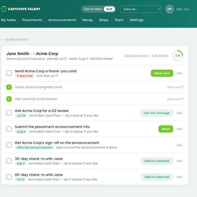 Demo check list
