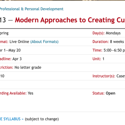 Stanford Syllabus