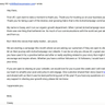 Sample email of the ask to customers